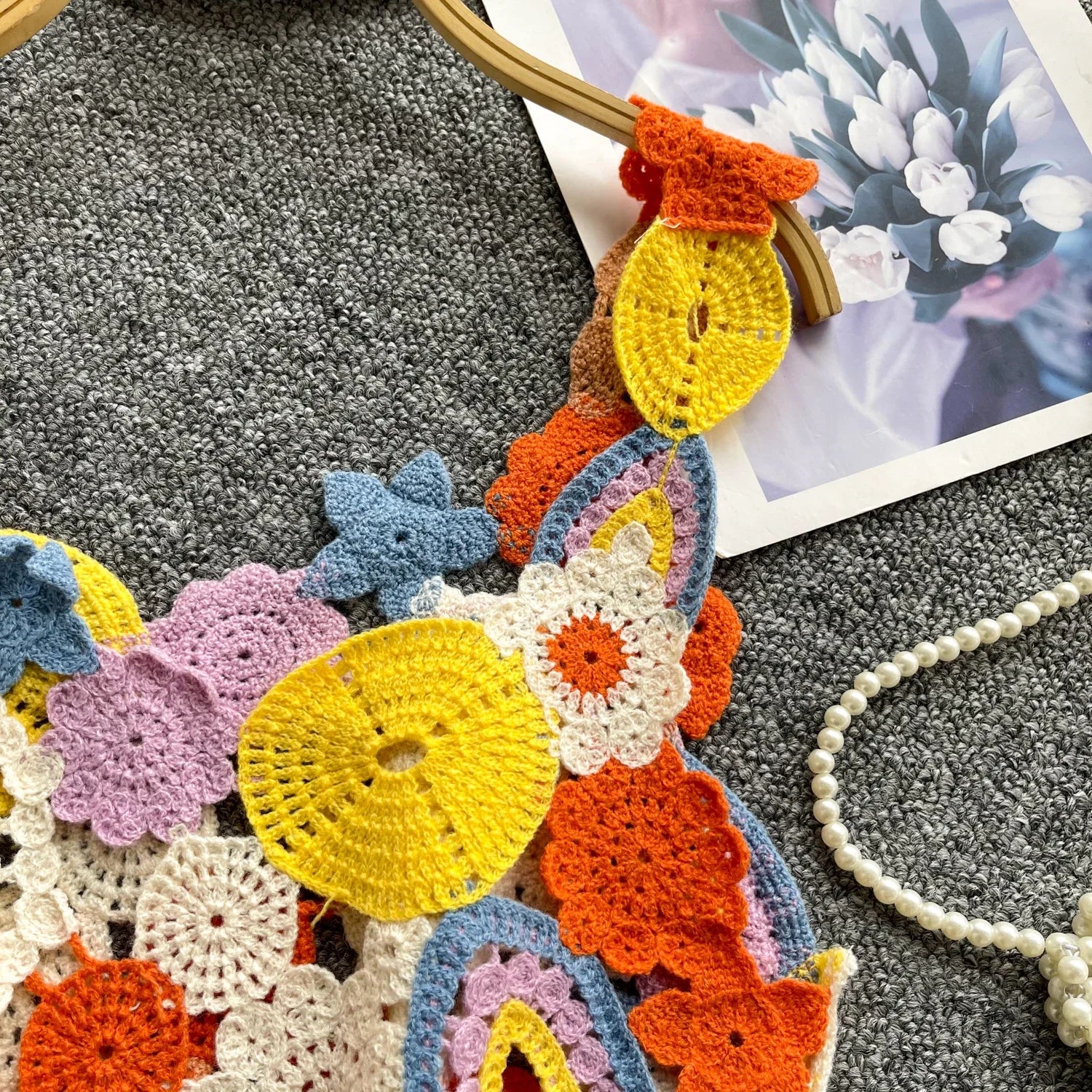 Crochet Floral Crop Top – Open Knit